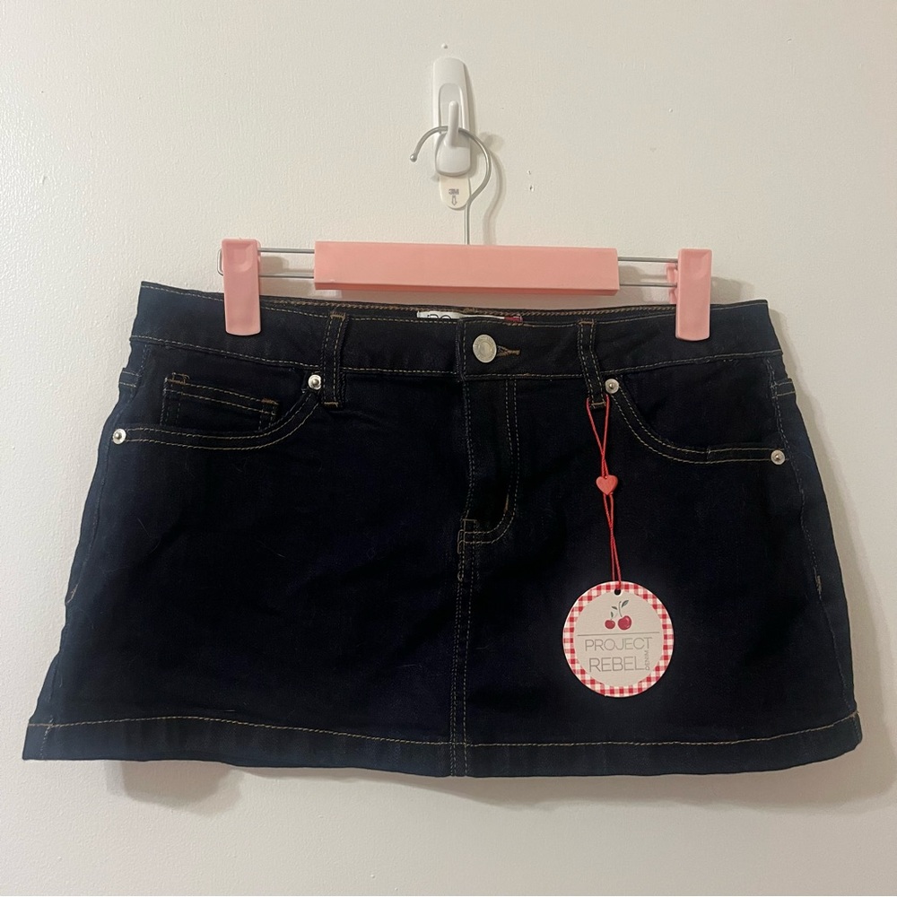 Project Rebel Dark Denim Mini Skirt